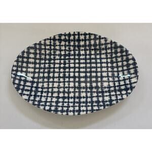 Crate and Barrel Oval Serving Platter Summer Beachy Abstract